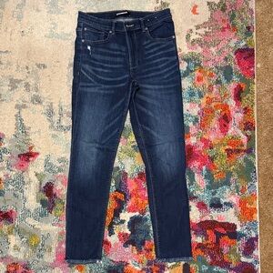 Express Dark Indigo Women's High Rise Skinny/Ankle Jeans